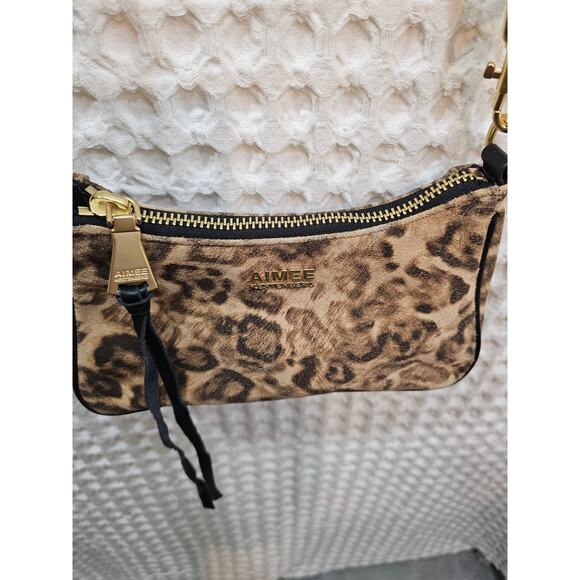 Suede leopard print Aimee Kestenberg crossbody bag - Picture 2 of 3
